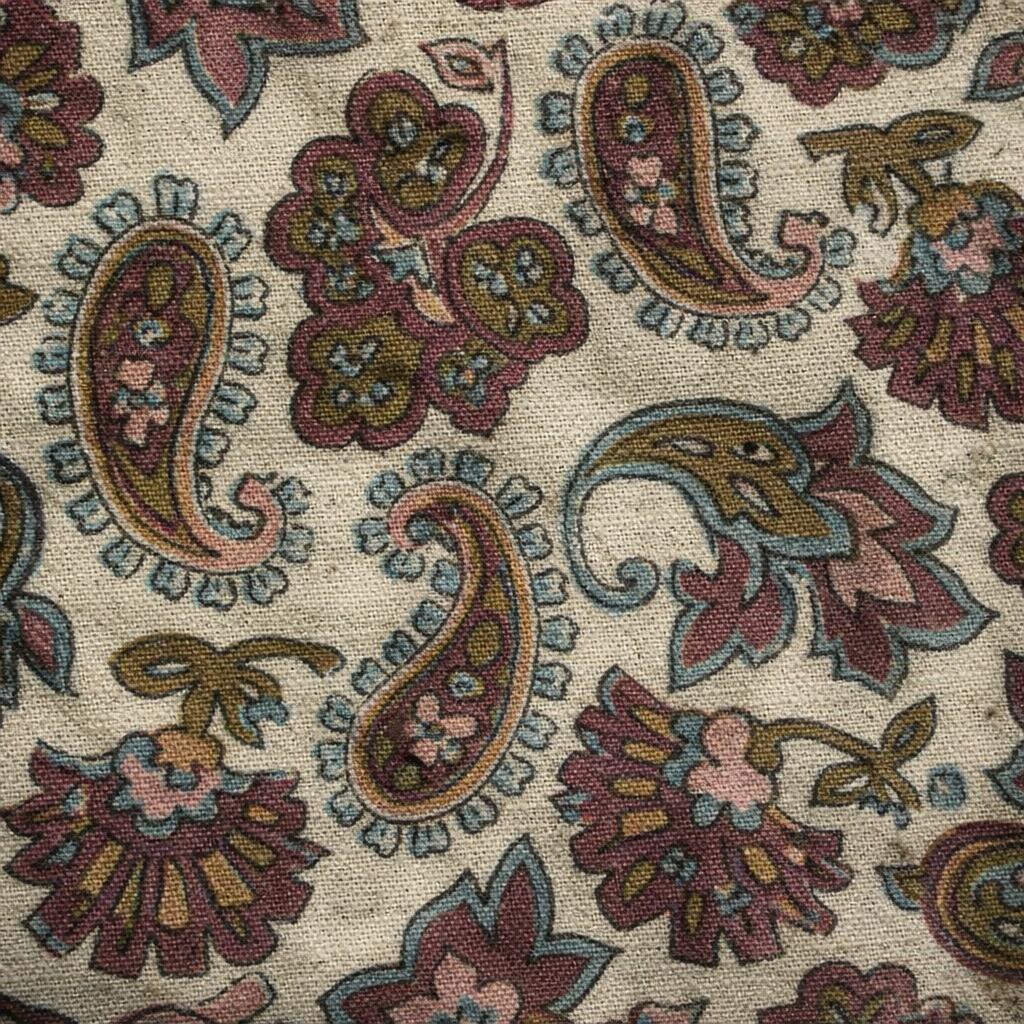 Close up photo of some paisley fabric