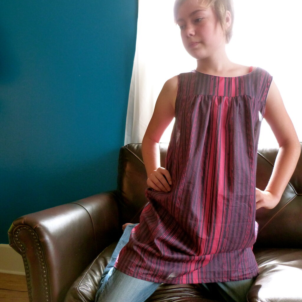 Photo of a girl wearing a smock
