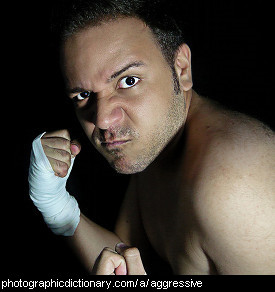 Photo of an aggressive man