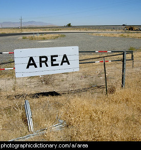 Photo of a sign that says area