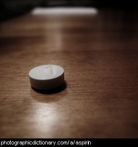 Photo of an aspirin tablet