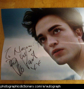 Photo of an autograph