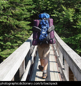 Photo of someone wearing a backpack