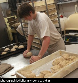 Photo of a baker at work
