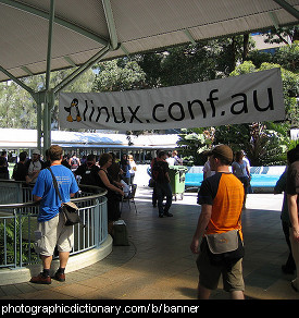 Photo of the linux.conf.au banner