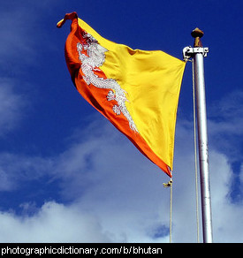 Photo of the Bhutan flag