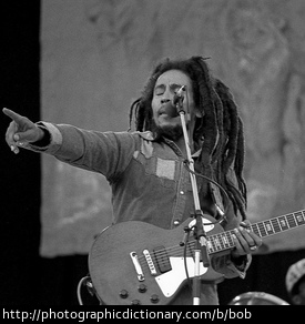 Photo of musician Bob Marley