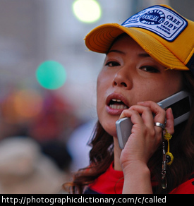 Photo of a woman taking a phone call