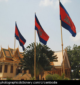 Photo of Cambodian flags