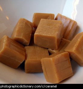 Photo of cubes of caramel