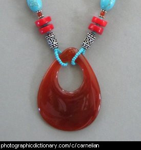 Photo of a carnelian necklace