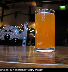 Photo of a glass of cider.