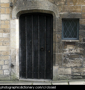 Photo of a closed door