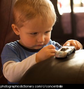 Photo of a child concentrating