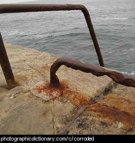 Photo of corroded rails