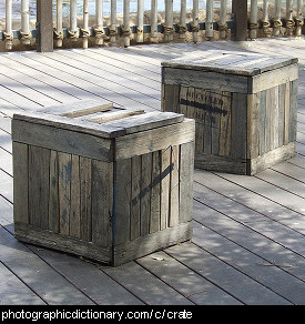 Photo of two wooden crates.