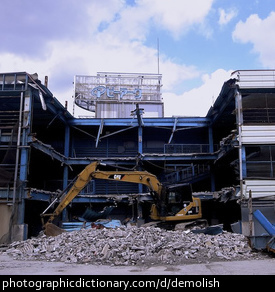 Photo of a building being demolished