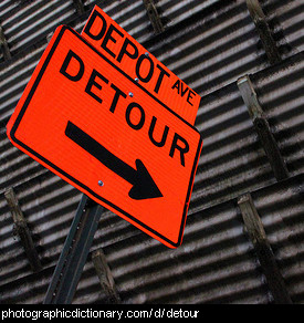 Photo of a detour sign