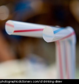Closeup photo of drinking straws