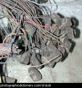 Photo of dusty computer cables