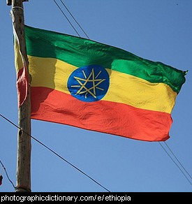 Photo of the Ethiopian flag