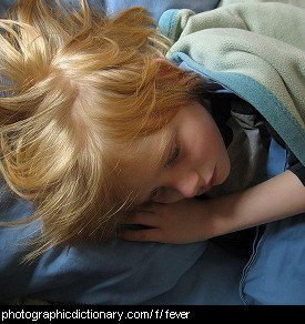 Photo of a child with a fever