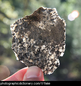 Photo of a flake of granite