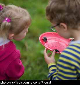 Photo of children who have found a snail
