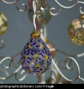 Photo of a fragile ornament
