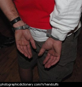 Photo of someone wearing handcuffs