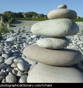 Photo of a stack of hard rocks.