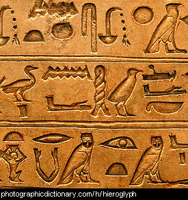 Photo of Egyptian hieroglyphics