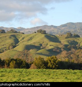 Photo of rolling hills.