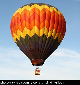 Photo of a hot air balloon.