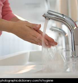 Photo of someone washing their hands