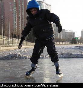 Photo of a child ice skating