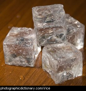 Photo of ice cubes.