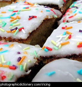 Photo of iced cakes