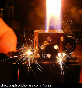 Photo of a lighter igniting
