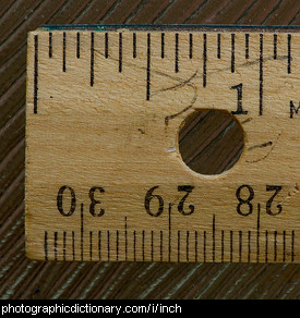 Photo of an inch marker on a ruler
