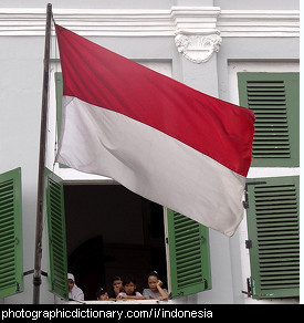 Photo of the Indonesian flag