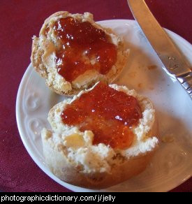 photo of jam on scones