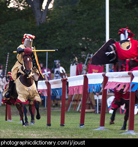 Photo of knights jousting