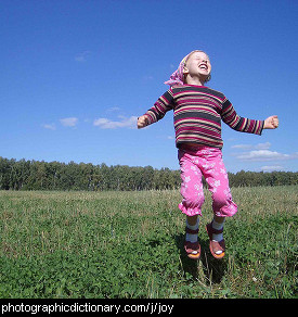 Photo of a girl jumping for joy