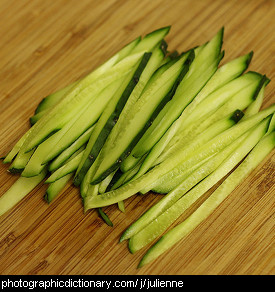 photo of julienned cucumbers