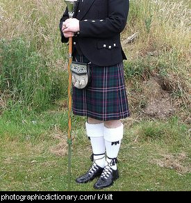 Photo of a man wearing a kilt