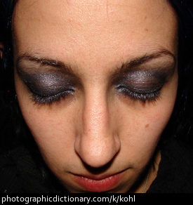 Photo of a woman with dark eyeshadow