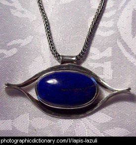 Photo of a lapis lazuli pendant.