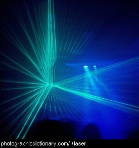 Photo of a laser light display