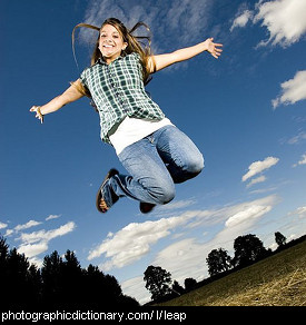 Photo of a woman leaping
